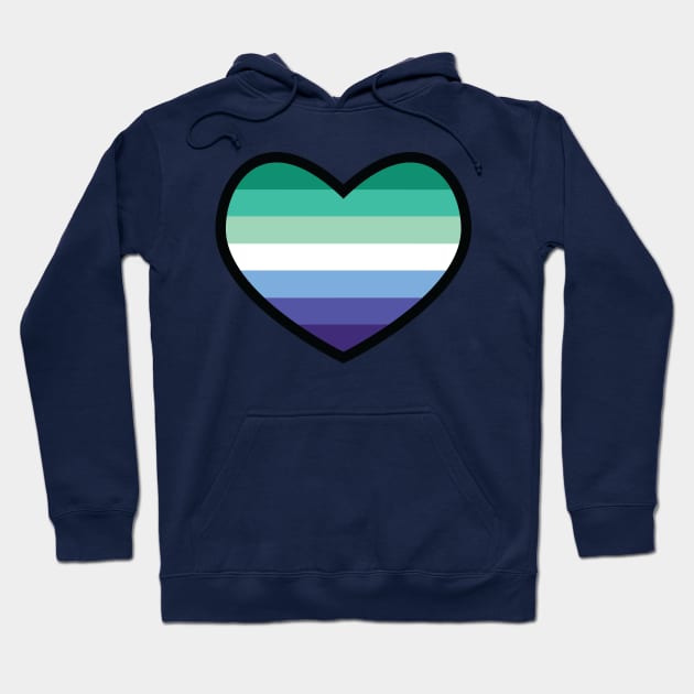 Gay - MLM Flag Heart Hoodie by deadbeatprince typography